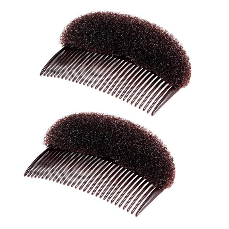 SYBL 2Pcs Charming Bump It Up Volume Inserts Hair Comb Do Beehive Hair Stick Bun Maker Tool Hair Base Styling Accessories for Women Lady Girl (Brown) - Image 1